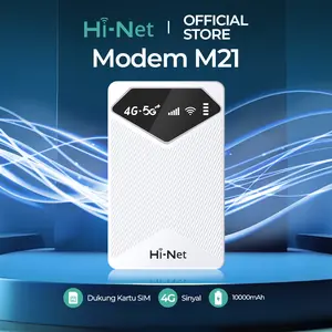 Hi-Net M21 WIFI Wireless Router & Power Bank 2-in-1 dengan Fast Charging 300Mbps Mini Modem 4G/5G MIFI 4G Portable LTE Router WiFi Power Bank 2-in-1 Portabel dengan Baterai 10000mAh dan Dukungan Kartu SIM