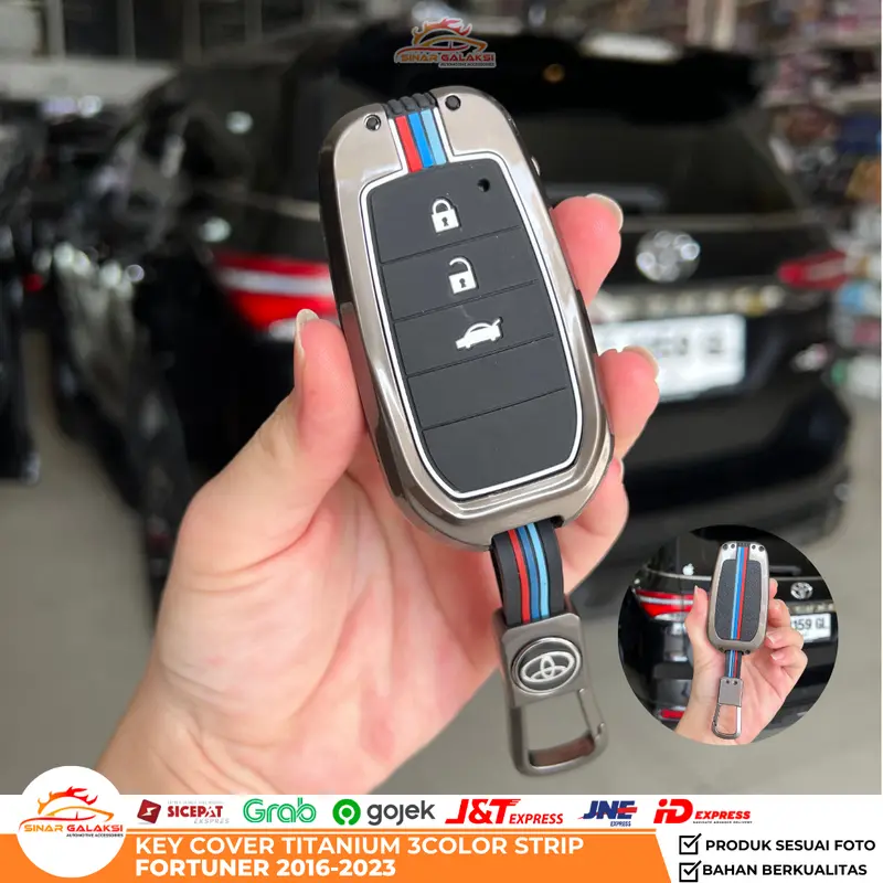 Cover Kunci Key Cover Titanium Fortuner 2016 2017 2018 2019 2020 2021 2022 2023 Car Pelindung Kunci Mobil Keyless Model Keren 0