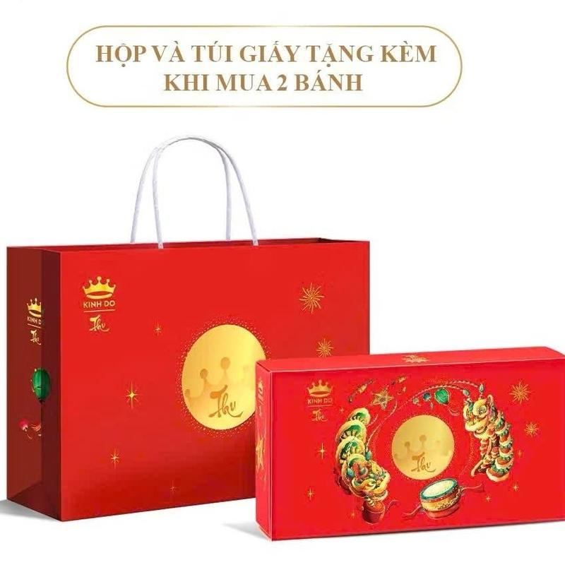 Hộp 2 bánh trung thu Kinh Đô Team Mặn Ngọt 1 trứng 150g(đậu xanh,sữa…