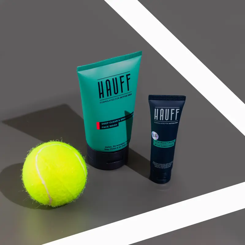 HAUFF PROTECT BRIGHTENING SET | Paket Skincare Pria | Mencerahkan Wajah Kusam | Menghilangkan Komedo | Detox & Deep Cleansing | Charcoal, Niacinamide, Succinic Acid, Artemisia Capillaris Extract | Moisturizer Sunscreen | SPF 35 PA +++ 6