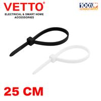 Gambar VETTO Kabel Ties 3,6 x 250mm (25CM) / Cable Tie / Kumis Kucing Putih Isi 50 Pcs Putih Hitam - Putih dari Vetto Indonesia Kota Tangerang 1 Tokopedia