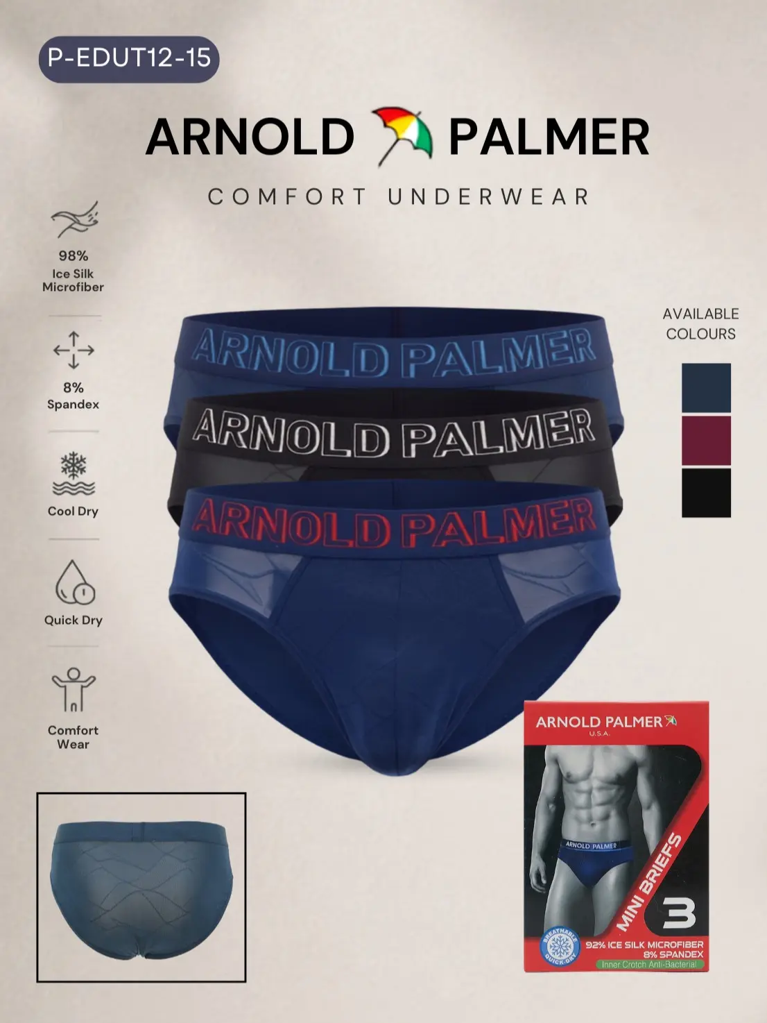 ARNOLD PALMER CELANA DALAM PRIA MINI SHORT (ISI 2, ISI 3, & ISI 5)