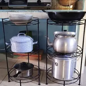 Rak Panci Holder Organizer 3 Susun isi lemari dapur jadi rapi Serbaguna 3 Tingkat