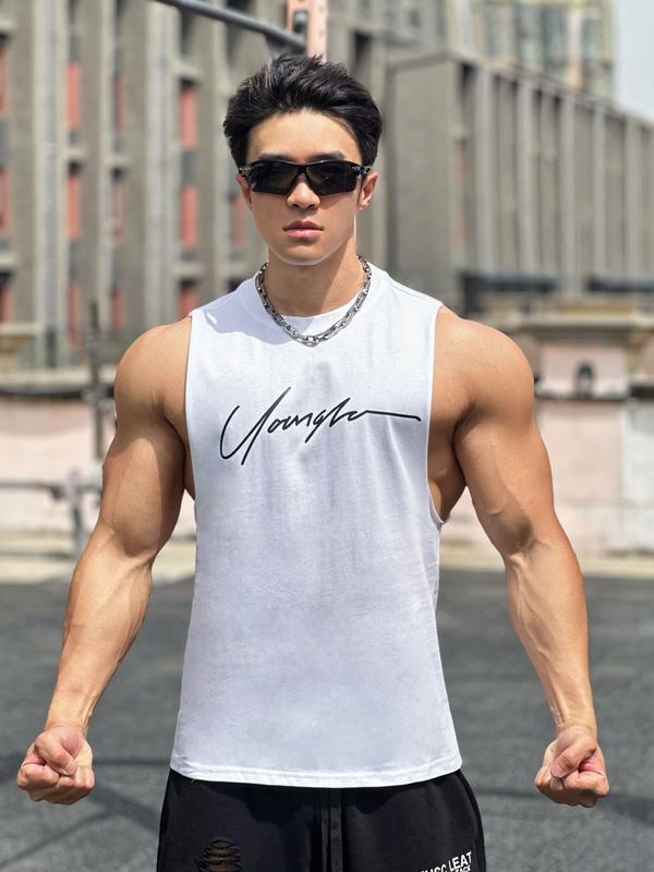 Tanktop Singlet Pria Cowok Olahraga Katun BX38 0