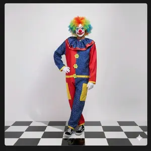 Baju badut polka jumsuit Poliester Dewasa Motif Katun Casual remaja Overalls