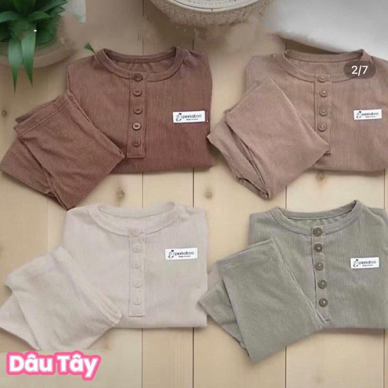 Combo 4 bộ quần áo trẻ em dài tay, chất liệu thun tăm xuất Hàn cho bé trai, bé gái