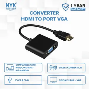 NYK Converter Kabel HDMI to port VGA Kabel Display