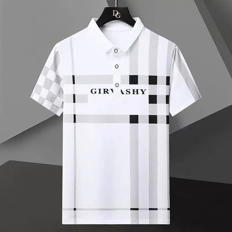 New men's pure cotton polo shirt Trendy and fashionable slim fit business pure cotton top Moisture wicking, breathable, comfortable commuting, casual men's clothing
