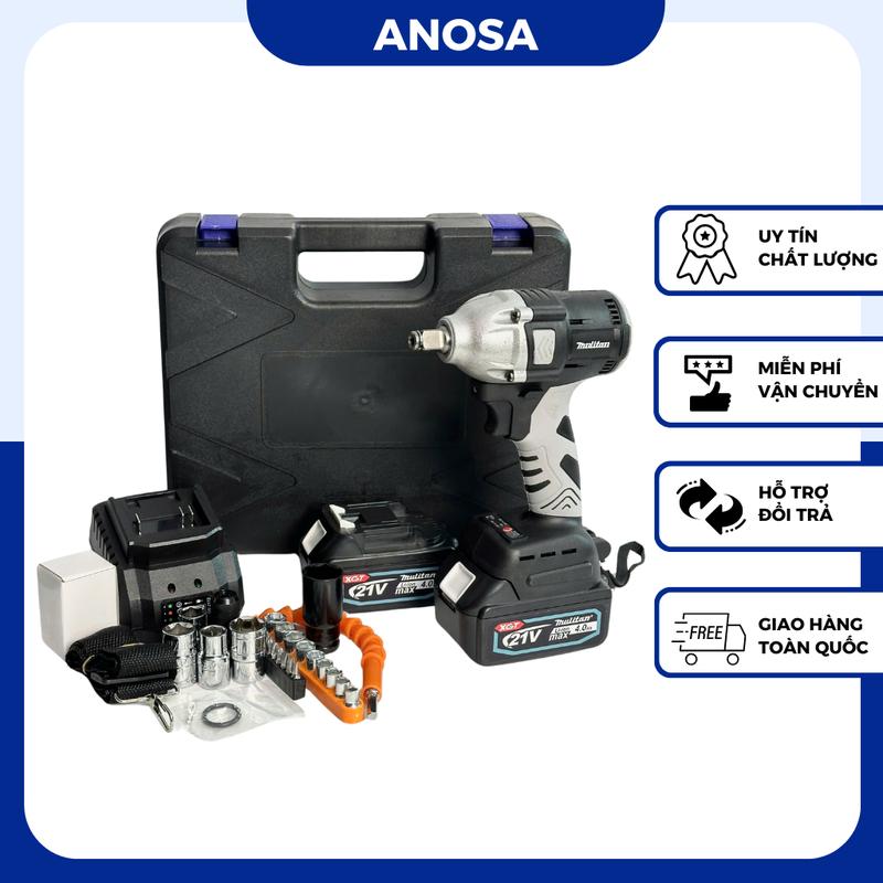 Máy Siết Bulong Mulitan T-6 21v Đầu Bulong 2 Trong 1, Động Cơ Không Chổi Than, Chân Pin Phổ Thông