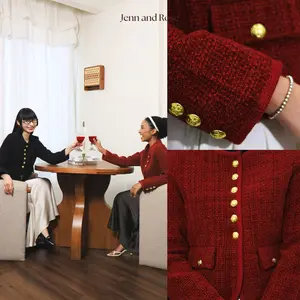 JENN&ROSE] Hye-Jin Tweed Blazer |Tweed Blazer Premium | Korean Blazer | Blazer Wanita