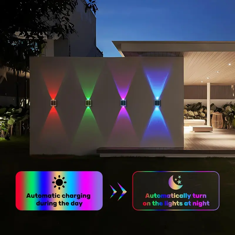 [BISA COD] Lampu LED Tenaga Surya Lampu Hemat Energi Lampu Anti Air Lampu Dinging Hias Taman Lampu Otomatis Solar Cell Panel 8 LED 4