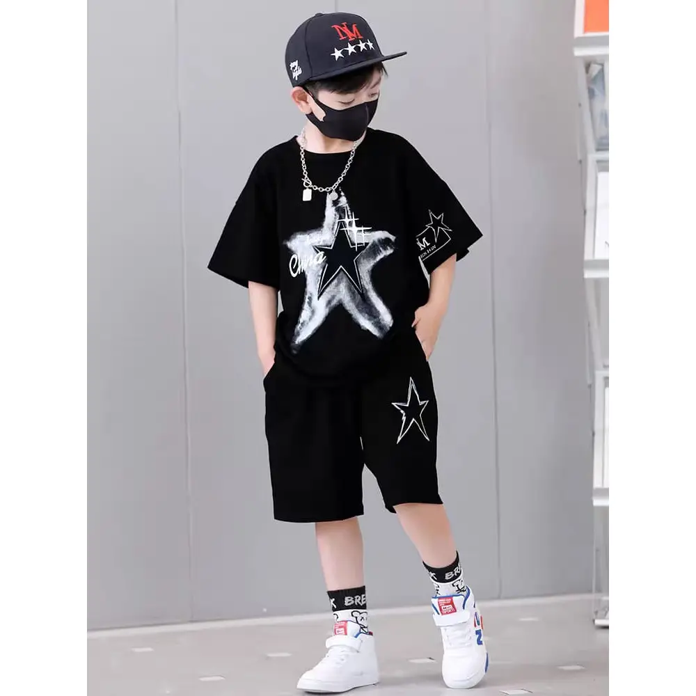 setelan pendek baju anak laki laki bintang usia 5-14 tahun