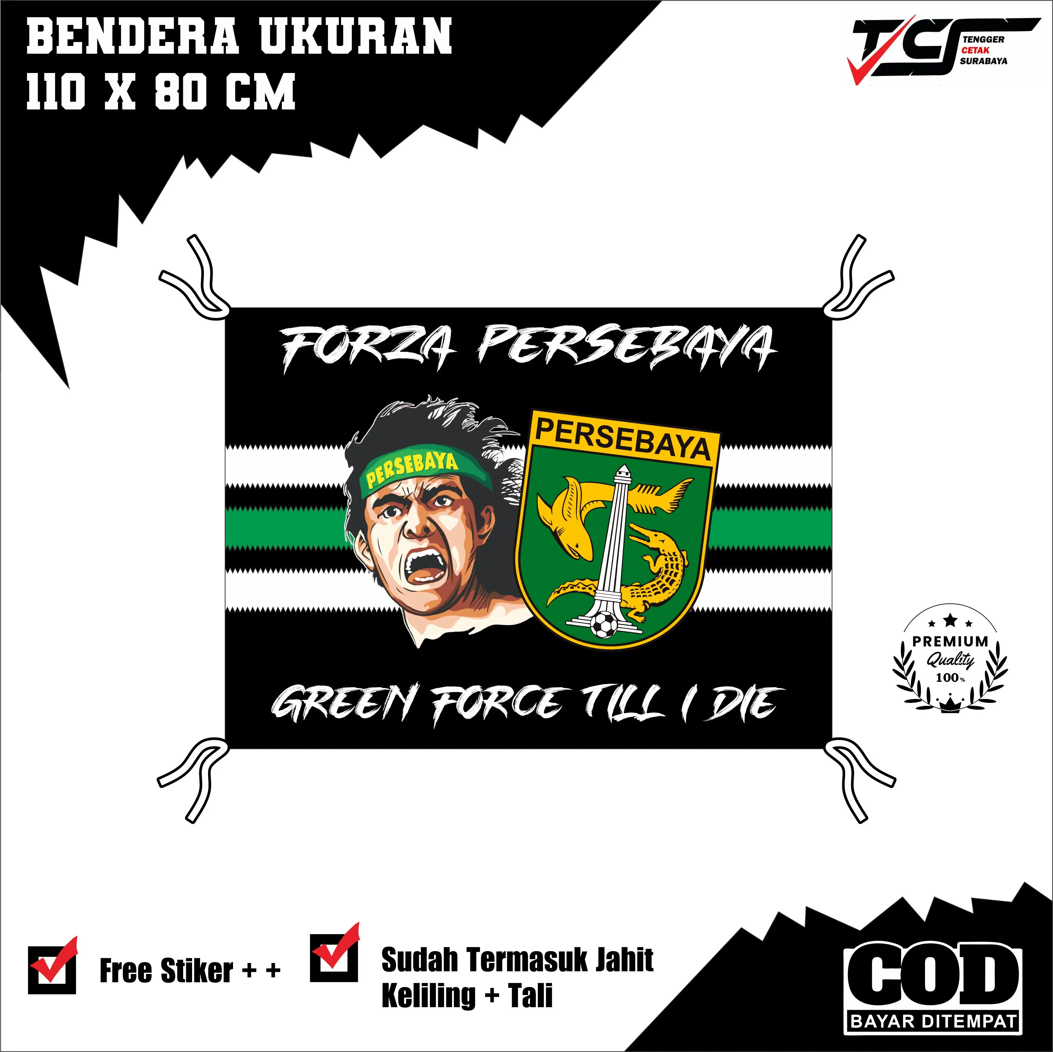BENDERA PERSEBAYA / BENDERA SUPORTER