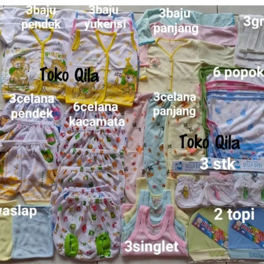 Paket perlengkapan bayi baru lahir isi 40pcs