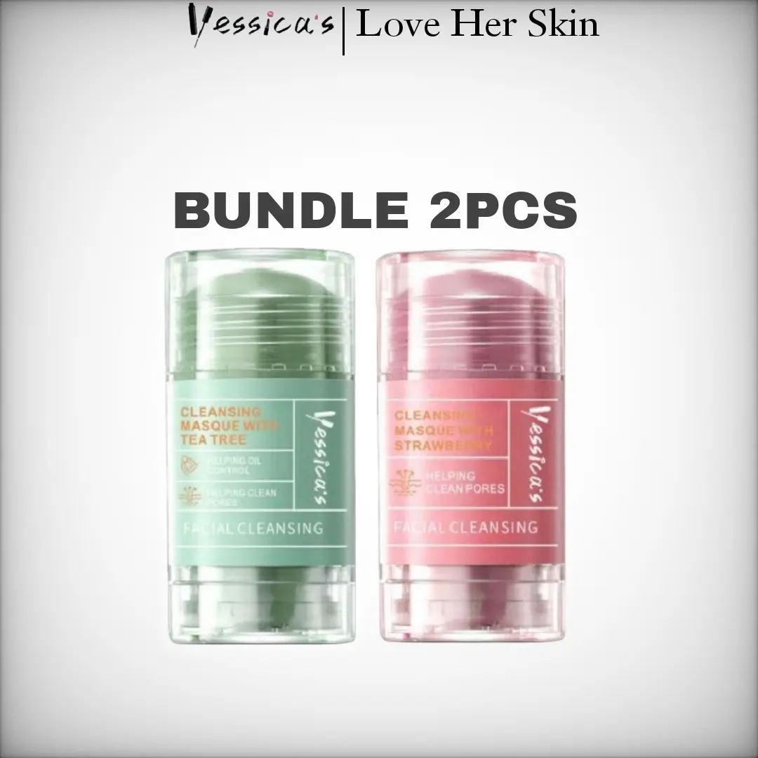 [Bundle 2PCS] Yessica's Tea Tree  + Strawberry Anti Pores & Acne Clay Stick Mask 50gr