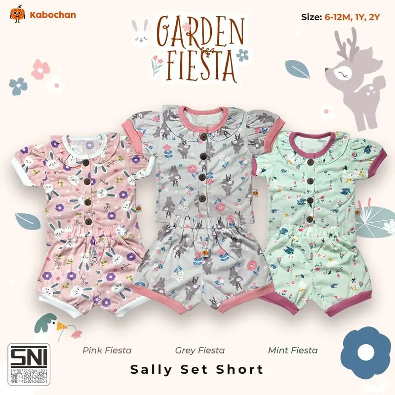 KABOCHAN baju bayi 3 pcs , DRESS BAYI 3 PCS  setelan pendek , setelan panjang , set evelyn size S M L LB XL 6