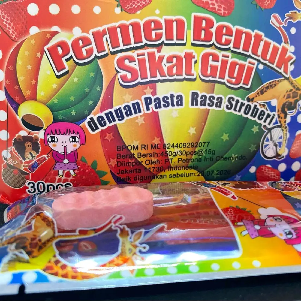 pinguin-permen sikat gigi odol jarapah isi 30 pcs Makanan Gum
