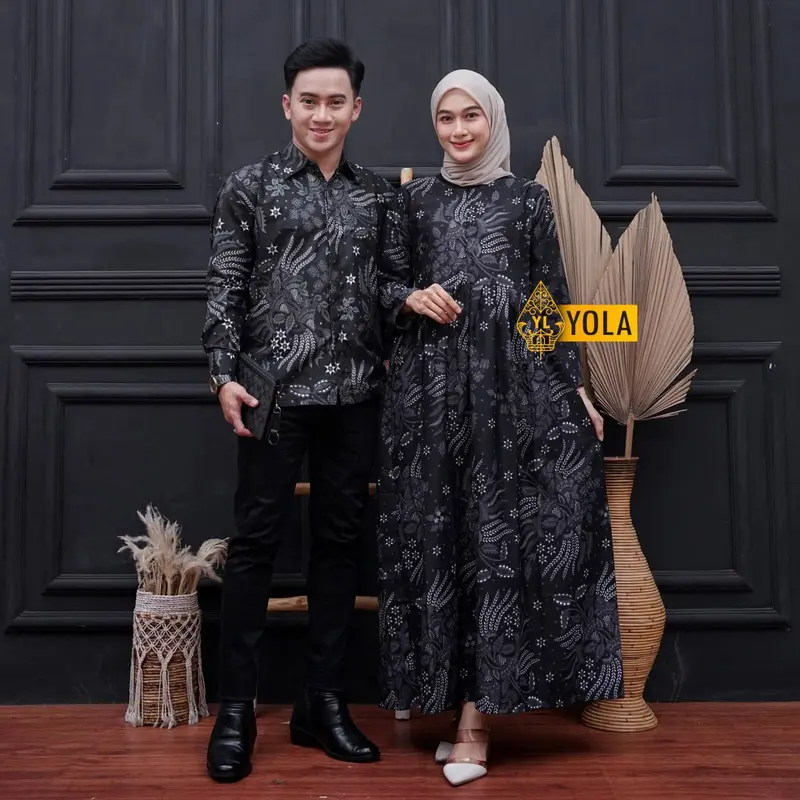 Promo Harga Sepasang Maura Couple - Sania Ruflle Couple Gamis 2024 Terbaru Baju Pasangan Muslim 8