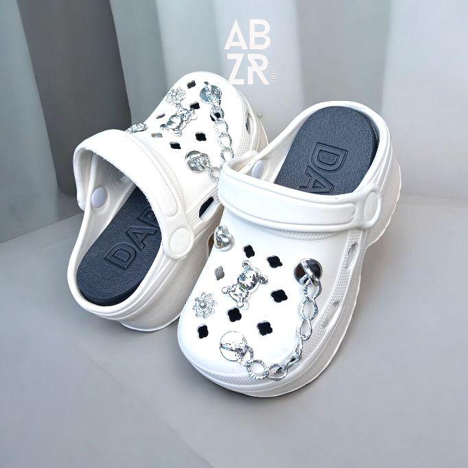 Baim Wedges Fuji Sandal Anak Perempuan EVA 26005 Terbaru Motif Rantai Bahan Karet Tebal Insole Nyaman Ringan Anti Licin Fashion