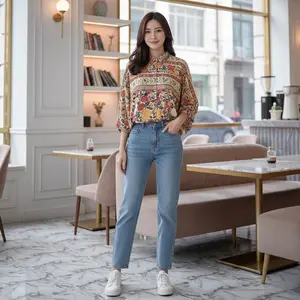 Nora Blouse Atasan Wanita motif  Model  Batwing  Kerah