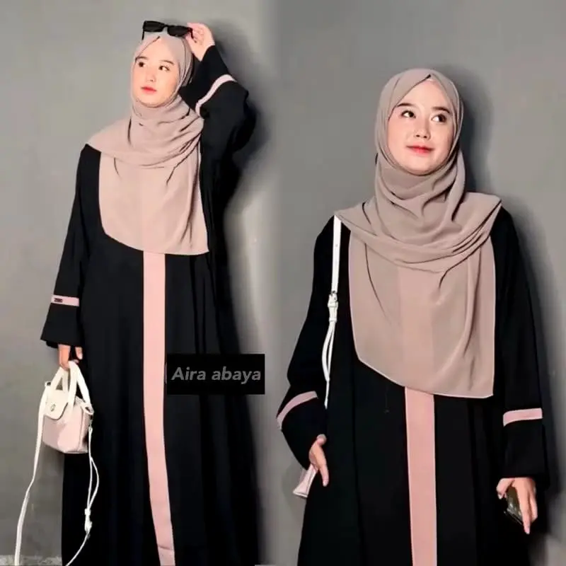 Gamis Abaya Mewah Gamis Elegan Simple Wanita / Gamis Lebaran Terbaru 2025 Dress Muslim Dewasa Remaja Syar`i Crinkle Airflow Hitam Kondangan