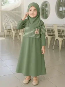 Baju Gamis Anak Perempuan Model Rompi Karakter Kartun Viral Usia 1-12 Tahun - Muslim Syari