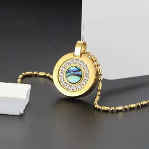 Kalung Kesehatan bulat pelangi + gelang love pelangi Wanita Quantum Pendant Health Titanium Liontin Magnet Rantai