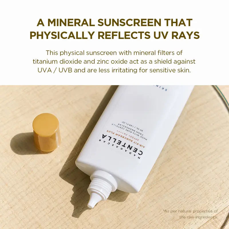 SKIN1004 Madagascar Centella Air-Fit Suncream Plus (Renewal) 50ml  Berminyak Kusam Muka Melindungi Kulit 5