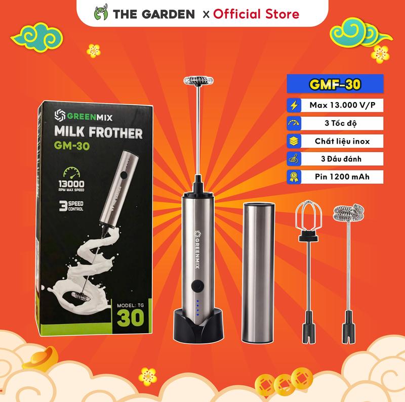 Máy tạo bọt cà phê microfoam, máy đánh trứng mini cầm tay THE GARDEN x GREENMIX…