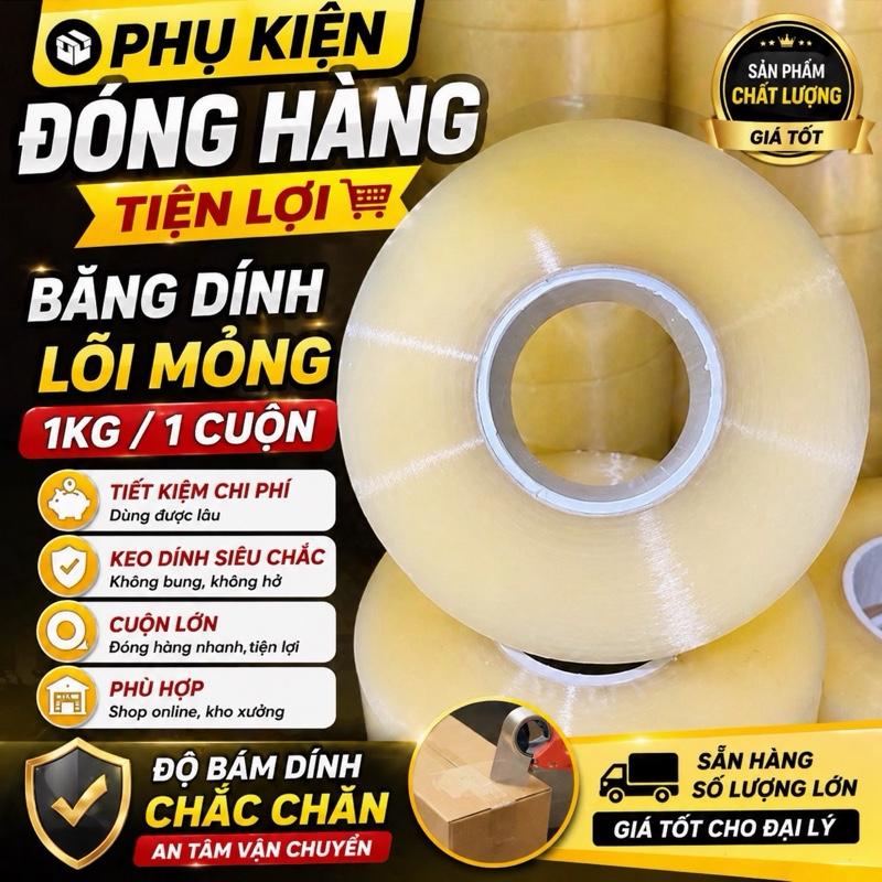 6 Cuộn 6KG Băng Dính Băng Keo Màu Trong Lõi Nhựa Mỏng Sản Xuất Tại Xưởng