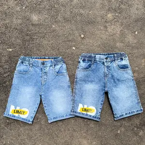 CELANA PENDEK JEANS ANAK COWOK usia 1 - 9 tahun pinggang karet bahan jeans stret melar