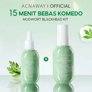 ACNAWAY Mugwort Blackhead Treatment Kit Mugwort Pure Serum + Mugwort Blackhead Mask Untuk Komedo Membandel