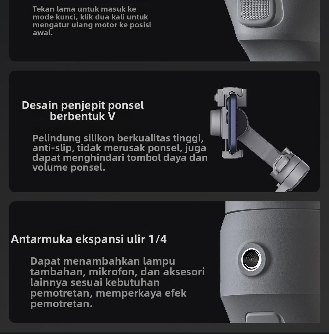 FUNSNAP Capture5 Gimbal Stabilizer HP 3 sumbu, AI Tracking Otomatis untuk Vlog & Live Streaming
