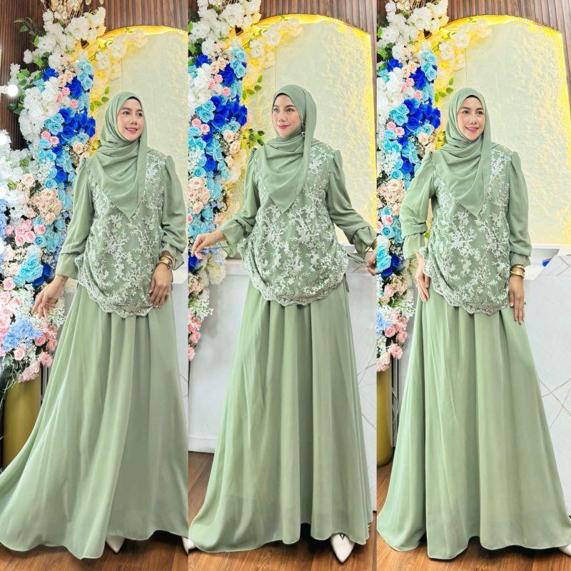 Clamira Brokat One set Blus dan rok original aldisa