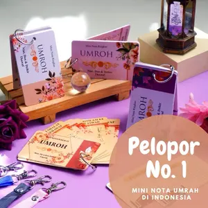 Kartu Doa Umroh Mini Nota | Lanyard | Flashcard: Panduan Do'a, Niat, dan Dzikir selama Ibadah Umrah Bonus Tali Kalung