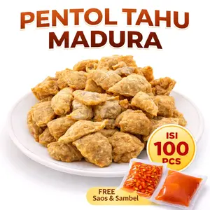 Pentol Tahu Madura Original Isi 100 Pcs Kemasan Vacuum Higienis Free Saos & Sambel Pedas Snack Frozen Food