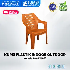 Napolly Kursi Plastik Premium BIG-PW 678 Furniture Indoor Outdoor Dengan Tangan Anti Rayap Anti Air