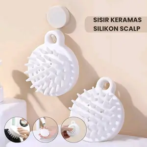 Sisir Keramas Silikon Pembersih Rambut Kulit Kepala