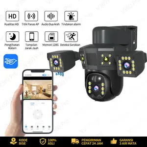 Kamera IP 4G CCTV dengan dua lensa, sangat tahan air dan angin, dilengkapi dengan fitur penglihatan malam. Sangat cocok untuk