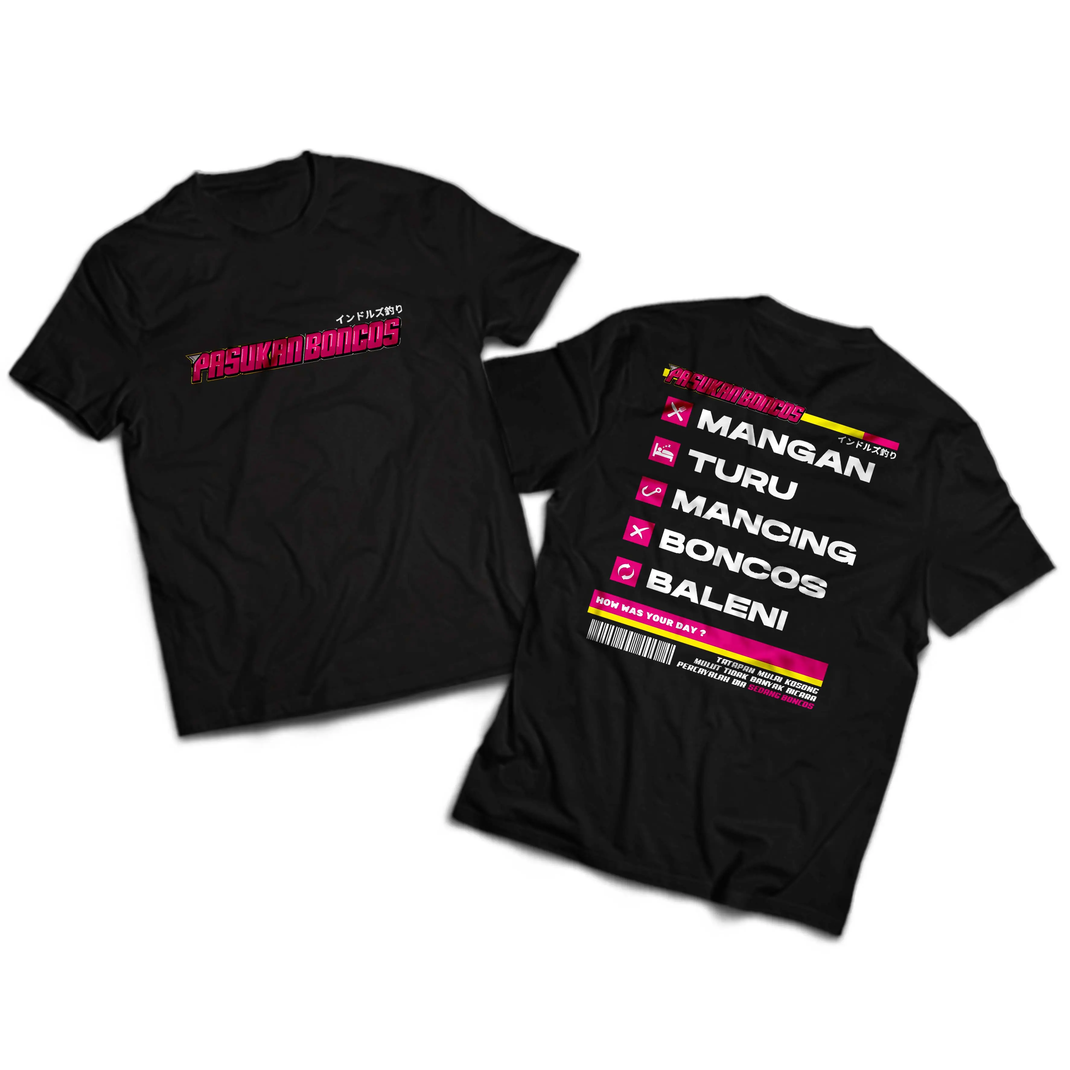 KAOS MANCING VIBES PASUKAN BONCOS - KAOS KATA MANCING MANIA BAHAN TEBAL KATUN COMBED 24s PREMIUM