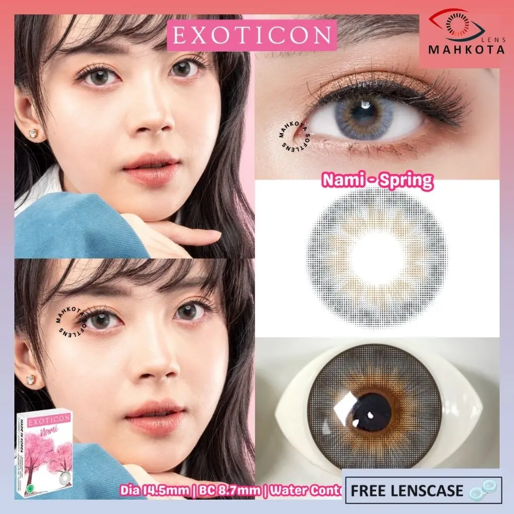 Softlens Nami By Exoticon Normal & Minus (-0.50 sd -6.00) Free Lenscase Dia 14.5mm Soflen Minus