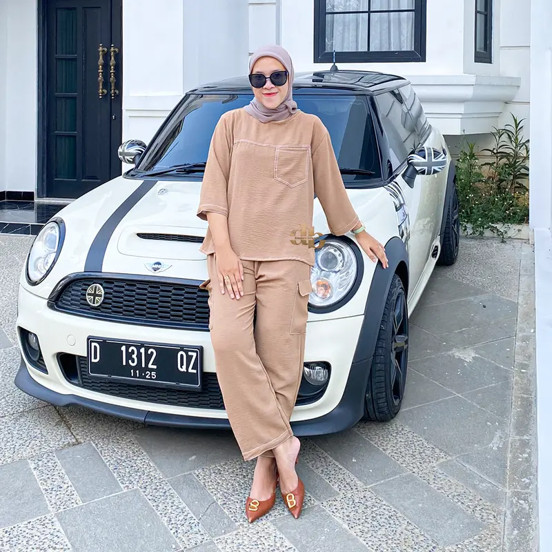 db - REVINA baju setelan wanita kekinian one set korean style terbaru 2025 setcel cargo lis 3