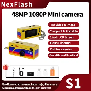 【S1】Kamera Digital Mini dengan Layar LCD 0,96 inci 1080P Sudut Pandang Lebar 130° Nuansa Foto Era 90-an, Ukuran Gantungan Kunci, Hadiah Ulang Tahun