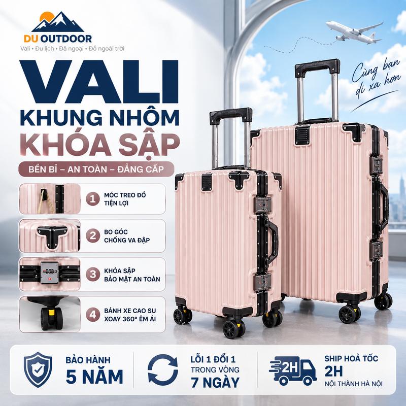 [2988-Size 20/24/28] VALI KHUNG NHÔM KHOÁ SẬP CAO CẤP, KHOÁ BẢO MẬT TSA, VALI RẺ ĐẸP, VALI DU LỊCH, BẢO HÀNH LỖI 1 ĐỔI 1
