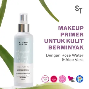 STUDIO TROPIK Original Priming Water | Primer Face Mist Spray Rekomendasi MUA | Makeup Complexion | Kulit normal kombinasi | Dengan Aloe vera dan Rose Water| Finish Soft Matte