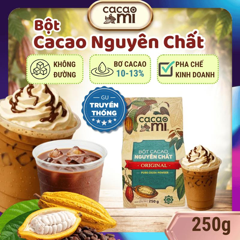 Bột cacao nguyên chất không đường CacaoMi Original gu truyền thống vị nhẹ bơ…