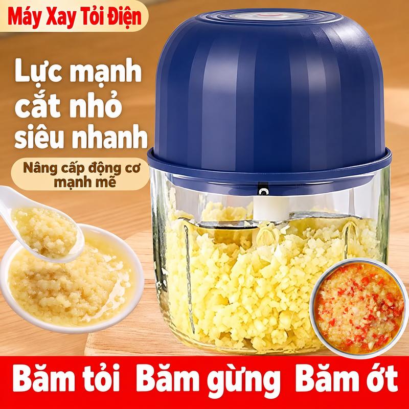 Máy Xay Tỏi Ớt Mini Cầm Tay, Xay Tỏi Hành Gừng Ớt Thịt Đa Năng, Cắt Nhỏ Siêu Nhanh