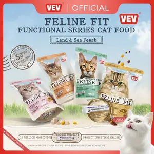 Makanan kering kucing VEV 1kg mengandung kuning telur dan susu kering beku yang cocok untuk anak kucing, kucing tua, dan kucing dewasa. (Hadiah gratis 1 bungkus probiotik hewan peliharaan) Dengan mulut tertutup rapat, dapat disimpan pada suhu ruangan