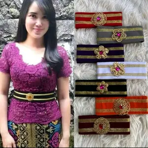 Ikat Pinggang Kebaya - Selendang Obi Bludru- Obi Bludru Sabuk kebaya -Obi Bludru Bali Emas Gold