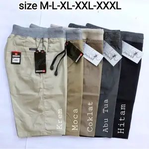 Paket isi 2 Celana Pendek Pria Chinos Pinggang Nyaman Kolor Rip size M-L-XL-XXL-XXXL Hitam Abu Moca Cream Shorts Pants